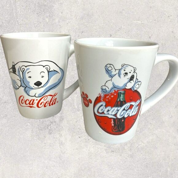 Coca Cola Coffee Mugs 2001 - Set of Two - Picture 1 of 5